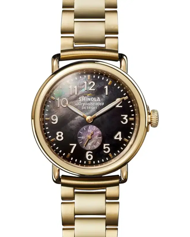 Shinola Runwell Sub Second PVD Gold Bracelet Watch, 41mm