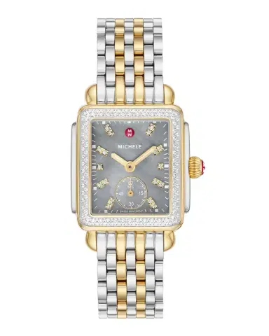 Michele Deco Mid Diamond Graphite Mother of Pearl Watch | Thumbnail 1