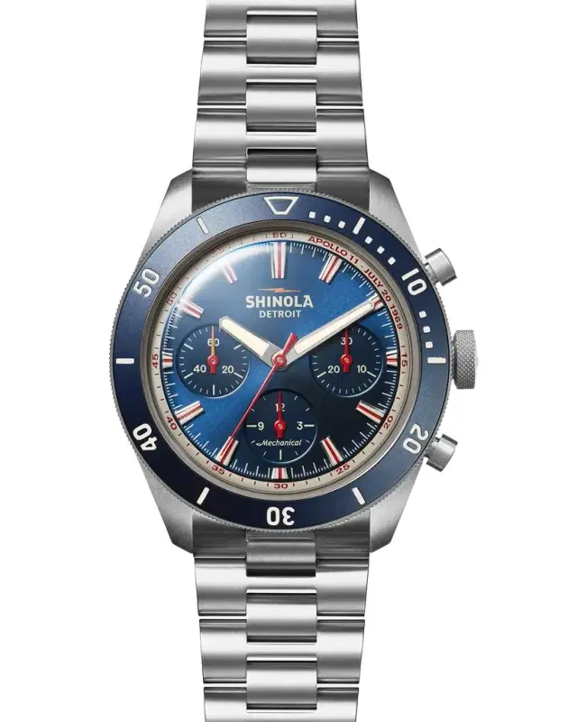 Shinola 43mm Monster Chronograph Titanium Bracelet Watch