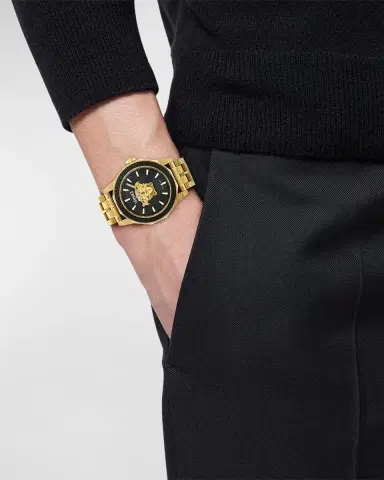 Versace Medusa Deco IP Yellow Gold Bracelet Watch, 43mm | Thumbnail 2
