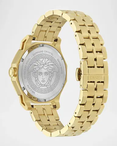 Versace Medusa Deco IP Yellow Gold Bracelet Watch, 43mm | Thumbnail 4