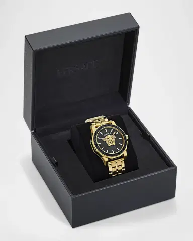Versace Medusa Deco IP Yellow Gold Bracelet Watch, 43mm | Thumbnail 5