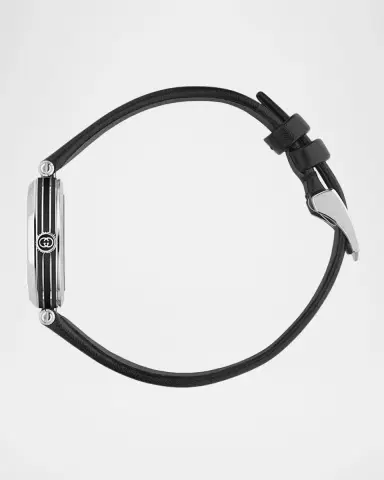 Gucci Stainless Steel Model 2000 24mm Watch with Black Leather Strap | Thumbnail 3