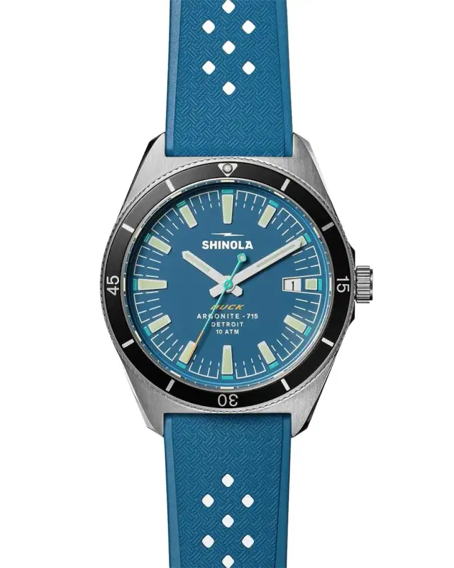 Shinola Duck Rubber-Strap Analog Watch, 40mm