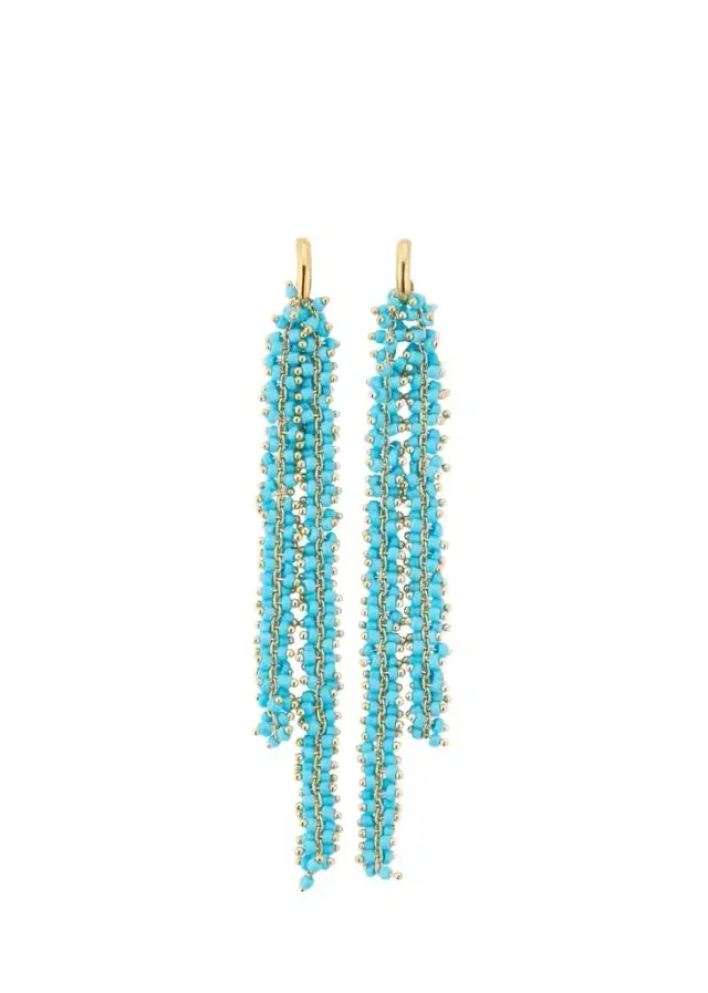 Beatriz Palacios Chain Earrings with Glass Beads