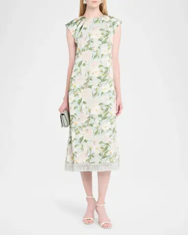SACHIN & BABI Annette Embellished Floral Satin Crepe Midi Dress | Thumbnail 2 SACHIN & BABI Annette Embellished Floral Satin Crepe Midi Dress | Thumbnail 2