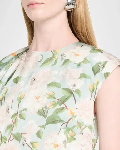 SACHIN & BABI Annette Embellished Floral Satin Crepe Midi Dress | Thumbnail 5 SACHIN & BABI Annette Embellished Floral Satin Crepe Midi Dress | Thumbnail 5