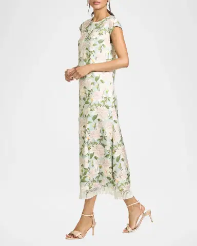 SACHIN & BABI Annette Embellished Floral Satin Crepe Midi Dress | Thumbnail 6 SACHIN & BABI Annette Embellished Floral Satin Crepe Midi Dress | Thumbnail 6