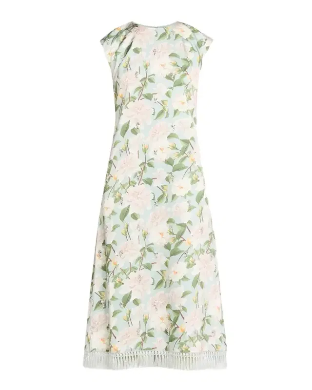 SACHIN & BABI Annette Embellished Floral Satin Crepe Midi Dress