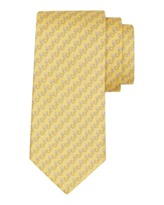 Ferragamo Men's Owl and Gancio Silk Tie