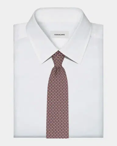 Ferragamo Men's Repeat Gancini Silk Tie | Thumbnail 2