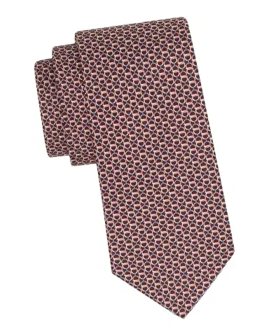 Ferragamo Men's Repeat Gancini Silk Tie | Thumbnail 1