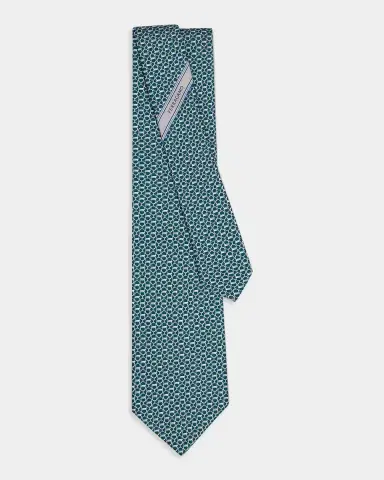 Ferragamo Men's Repeat Gancini Silk Tie | Thumbnail 3