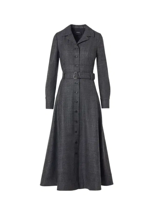 Akris Prince Of Whales Wool Stretch Flannel Belted Midi Shirtdress