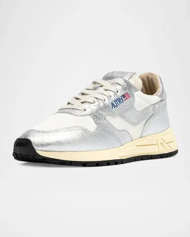 Autry Reelwind Metallic Leather Low-Top Sneakers | Thumbnail 2