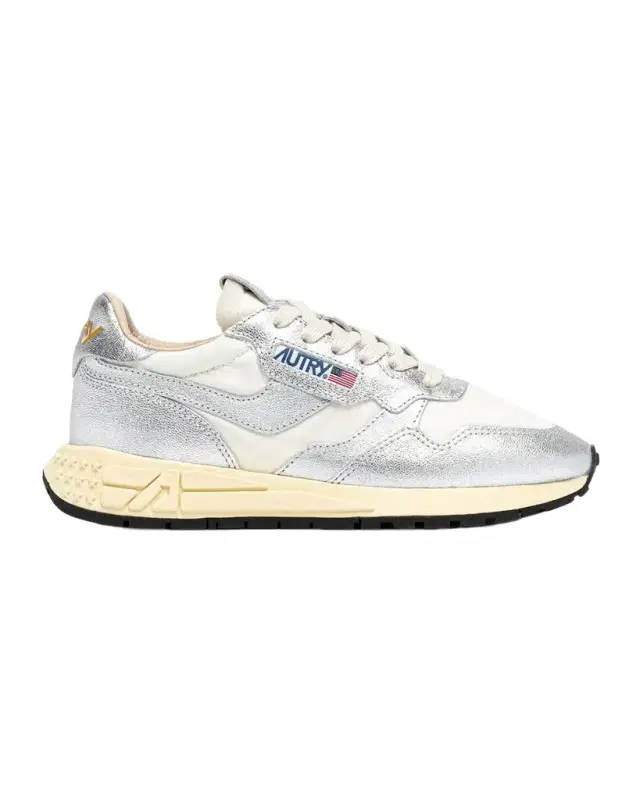 Autry Reelwind Metallic Leather Low-Top Sneakers