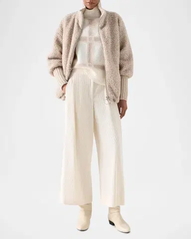 Akris punto Bouclé Fleece Relaxed-Fit Coat | Thumbnail 2 Akris punto Bouclé Fleece Relaxed-Fit Coat | Thumbnail 2