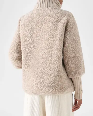 Akris punto Bouclé Fleece Relaxed-Fit Coat | Thumbnail 3 Akris punto Bouclé Fleece Relaxed-Fit Coat | Thumbnail 3