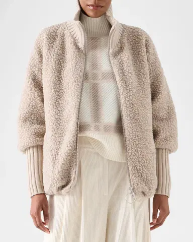 Akris punto Bouclé Fleece Relaxed-Fit Coat | Thumbnail 4 Akris punto Bouclé Fleece Relaxed-Fit Coat | Thumbnail 4