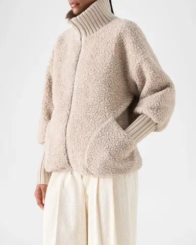 Akris punto Bouclé Fleece Relaxed-Fit Coat | Thumbnail 6 Akris punto Bouclé Fleece Relaxed-Fit Coat | Thumbnail 6