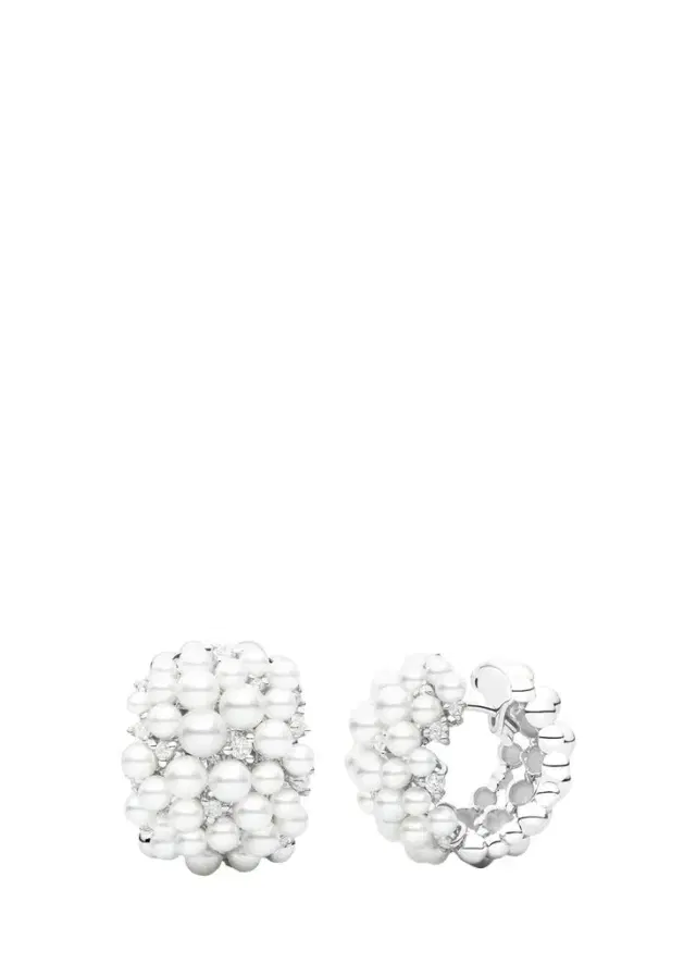 Paul Morelli Lagrange 18K Pearl & Diamond Huggie Earrings