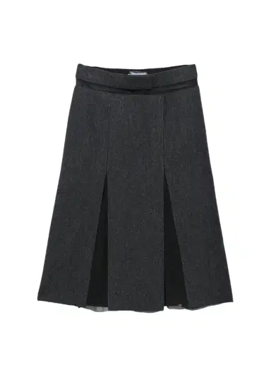 Prada Pleated Wool-Silk Midi Skirt | Thumbnail 1 Prada Pleated Wool-Silk Midi Skirt | Thumbnail 1