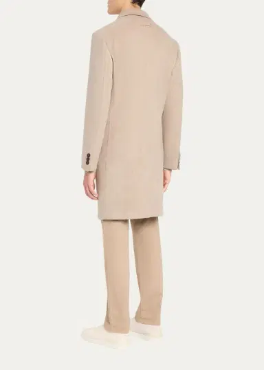 Zegna Men's Cashmere Single-Breasted Overcoat | Thumbnail 3
