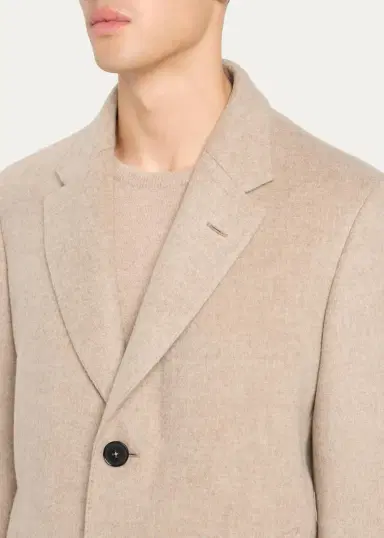 Zegna Men's Cashmere Single-Breasted Overcoat | Thumbnail 5