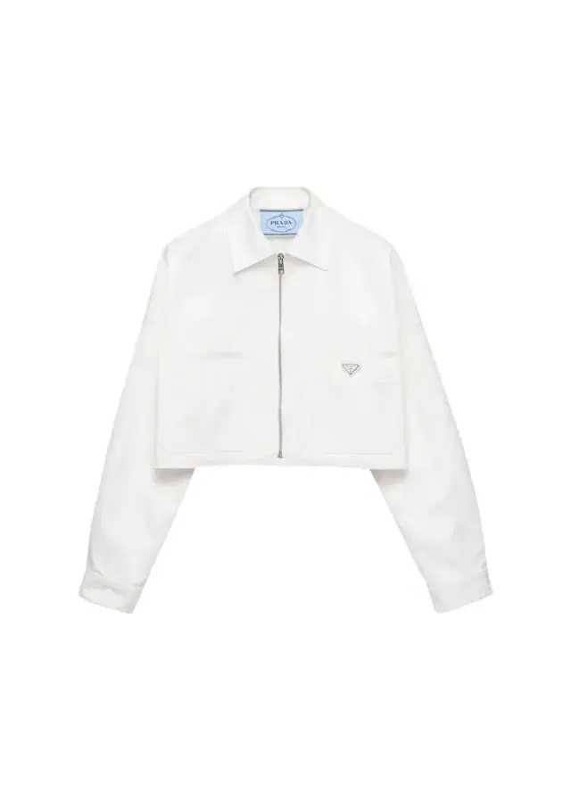 Prada Logo Cotton Crop Jacket