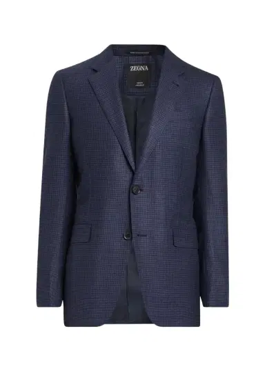 Zegna Men's Wool Micro-Plaid Single-Breasted Sport Coat | Thumbnail 1