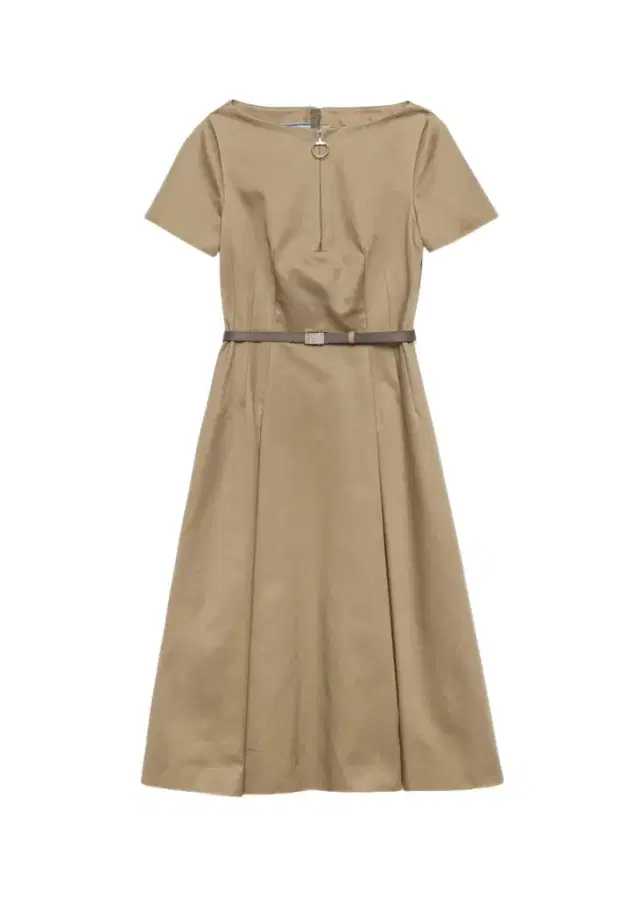 Prada Belted Cotton Knee-Length Dress
