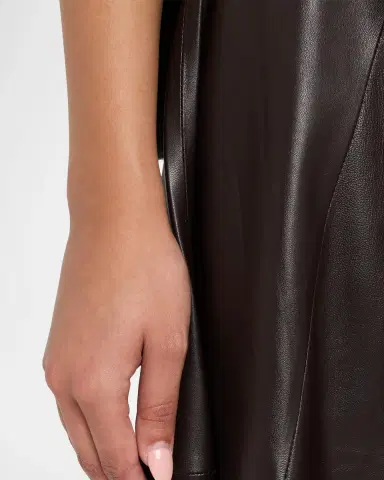 ARMA Eleni Leather A-Line Midi Skirt | Thumbnail 5