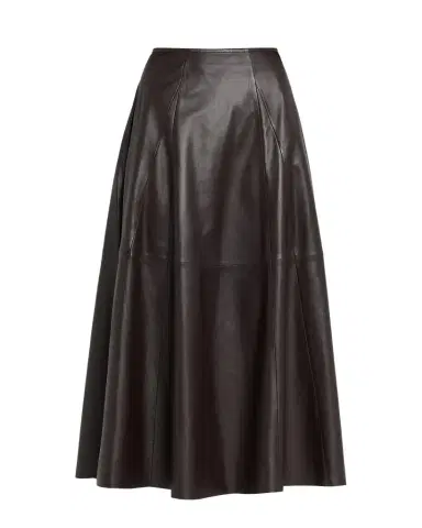 ARMA Eleni Leather A-Line Midi Skirt | Thumbnail 1