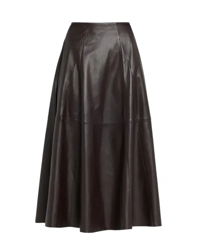 ARMA Eleni Leather A-Line Midi Skirt