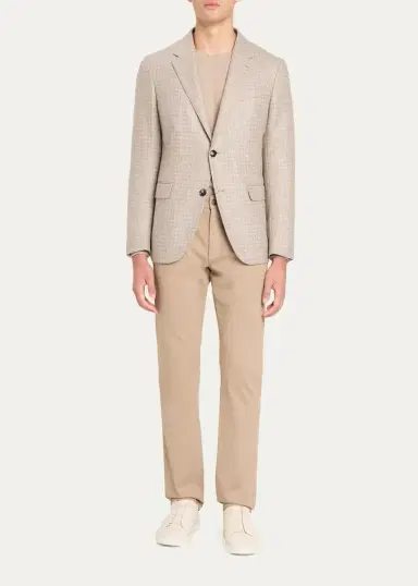 Zegna Men's Cashmere Tonal Houndstooth Single-Breasted Sport Coat | Thumbnail 2 Zegna Men's Cashmere Tonal Houndstooth Single-Breasted Sport Coat | Thumbnail 2