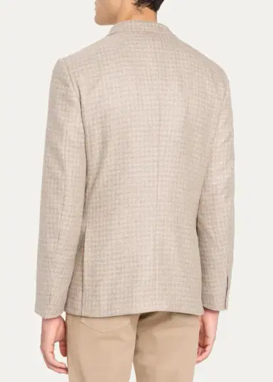 Zegna Men's Cashmere Tonal Houndstooth Single-Breasted Sport Coat | Thumbnail 3 Zegna Men's Cashmere Tonal Houndstooth Single-Breasted Sport Coat | Thumbnail 3