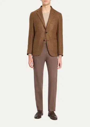 Zegna Men's Cashmere Tonal Houndstooth Single-Breasted Sport Coat | Thumbnail 7 Zegna Men's Cashmere Tonal Houndstooth Single-Breasted Sport Coat | Thumbnail 7
