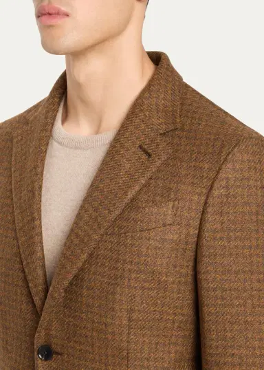 Zegna Men's Cashmere Tonal Houndstooth Single-Breasted Sport Coat | Thumbnail 10 Zegna Men's Cashmere Tonal Houndstooth Single-Breasted Sport Coat | Thumbnail 10