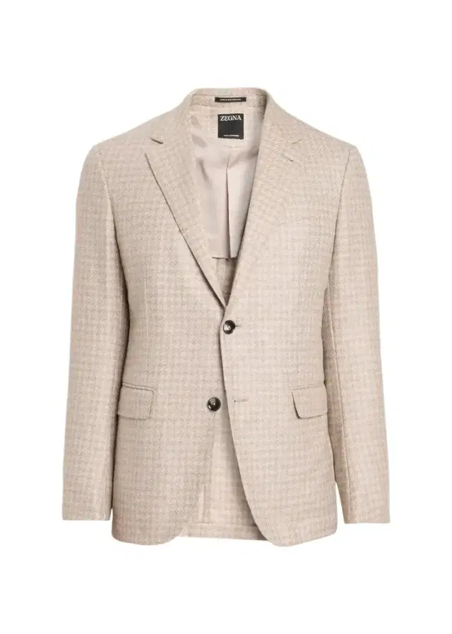 Zegna Men's Cashmere Tonal Houndstooth Single-Breasted Sport Coat
