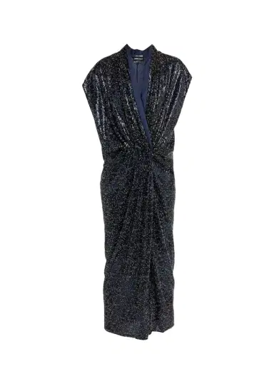 Giorgio Armani Sequined Cap-Sleeve Gathered Dress | Thumbnail 1