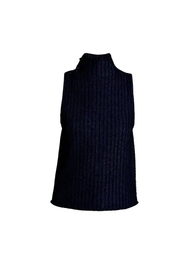 Giorgio Armani Metallic Knit Sleeveless Turtleneck Sweater