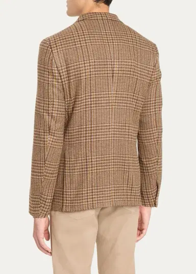Zegna Men's Cashmere Glen Plaid Single-Breasted Sport Coat | Thumbnail 3