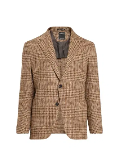 Zegna Men's Cashmere Glen Plaid Single-Breasted Sport Coat | Thumbnail 1