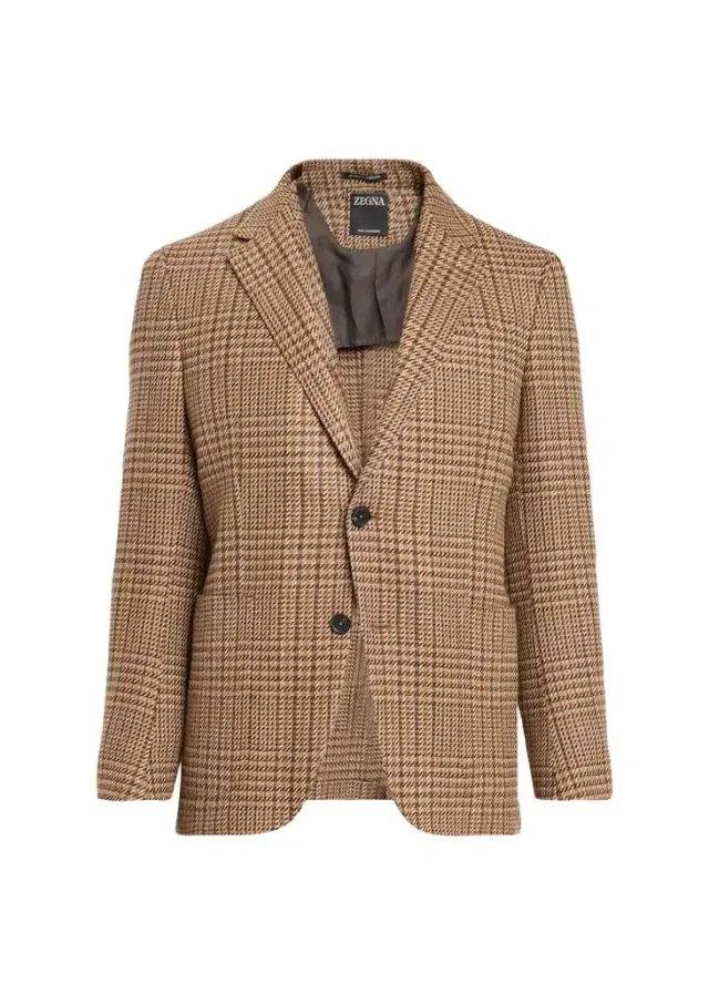 Zegna Men's Cashmere Glen Plaid Single-Breasted Sport Coat