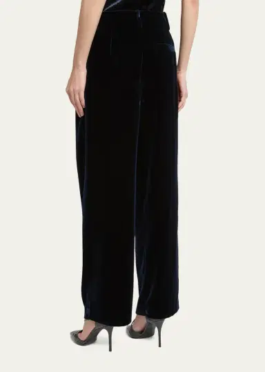 Giorgio Armani Velvet Silk-Blend Pleated Pants | Thumbnail 2