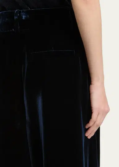 Giorgio Armani Velvet Silk-Blend Pleated Pants | Thumbnail 4