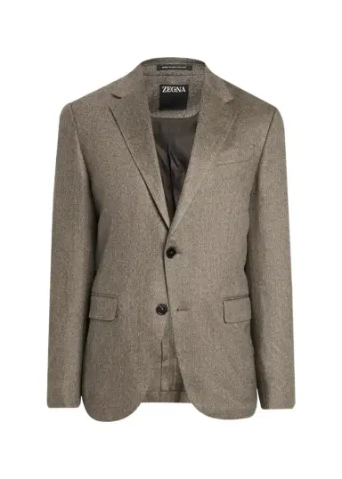 Zegna Men's Cashmere Herringbone Single-Breasted Sport Coat | Thumbnail 1