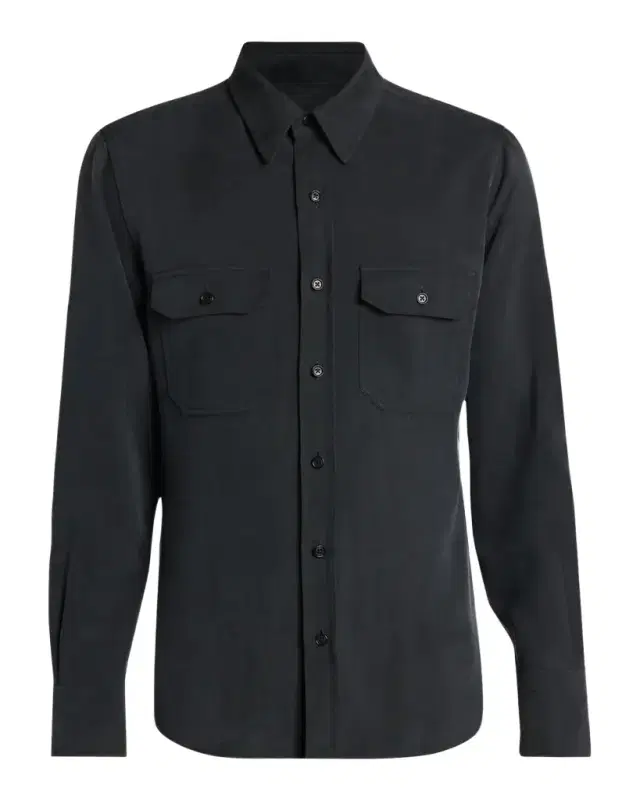 Tom Ford Men's Silk Twill Flap Pocket Button-Down Shirt