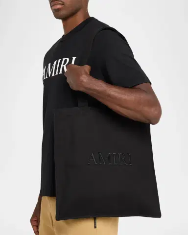 AMIRI Men's Canvas Embroidered-Logo Tote Bag | Thumbnail 2