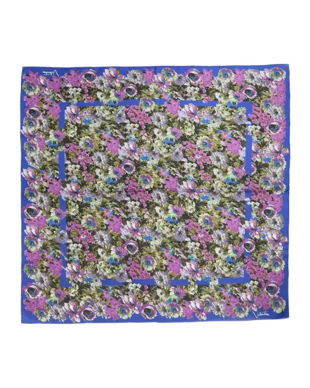 Valentino Garavani Floral Silk Foulard Scarf
